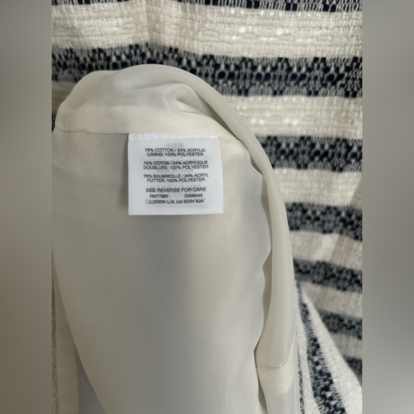 J.Crew Striped Tweed White Blue Sleeveless Nautical Dress Size 2 - Picture 6 of 11